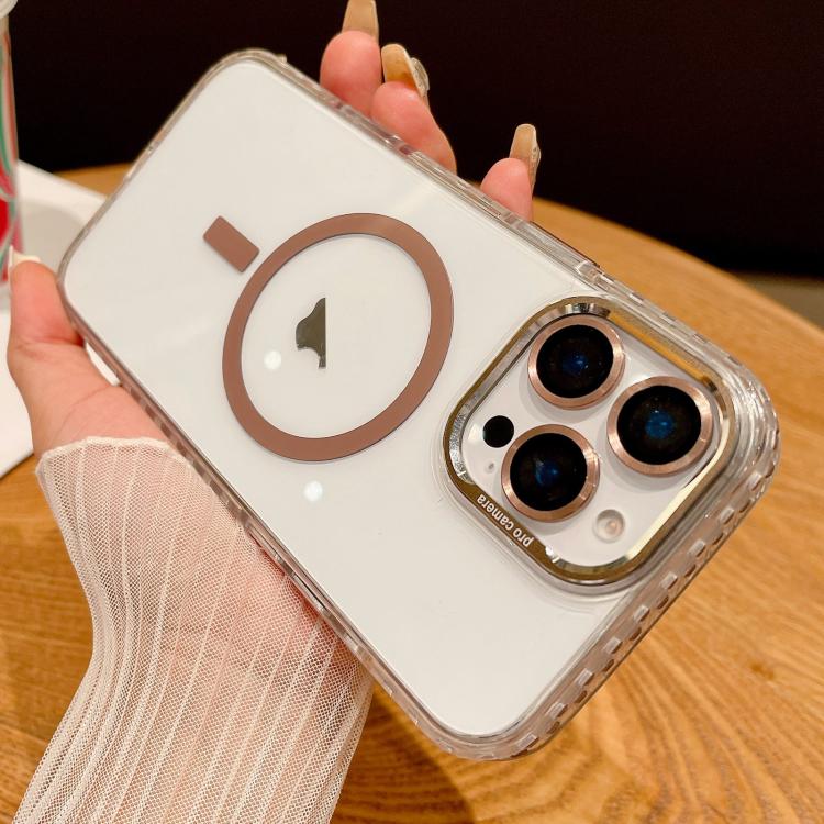 For iPhone 12 Pro Transparent MagSafe Phone Case with Lens Film