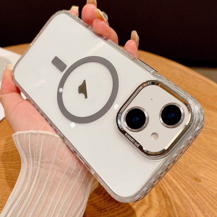 For iPhone 14 Plus Transparent MagSafe Phone Case with Lens Film