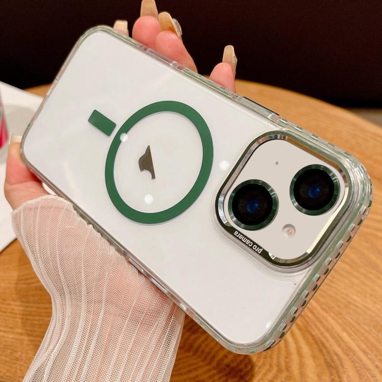 For iPhone 14 Plus Transparent MagSafe Phone Case with Lens Film