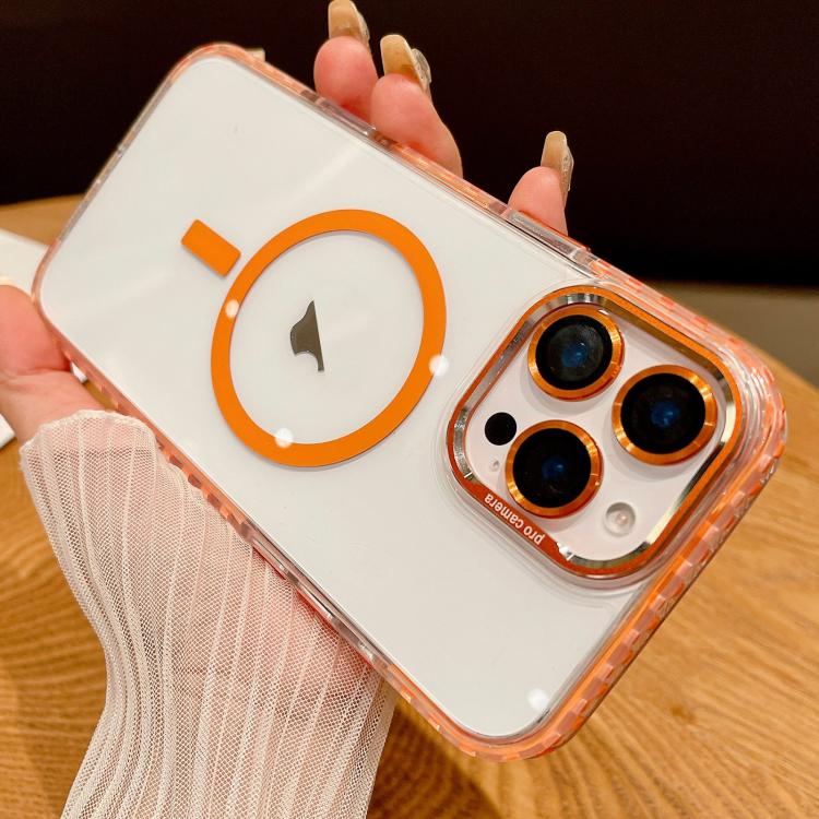 For iPhone 14 Pro Max Transparent MagSafe Phone Case with Lens Film