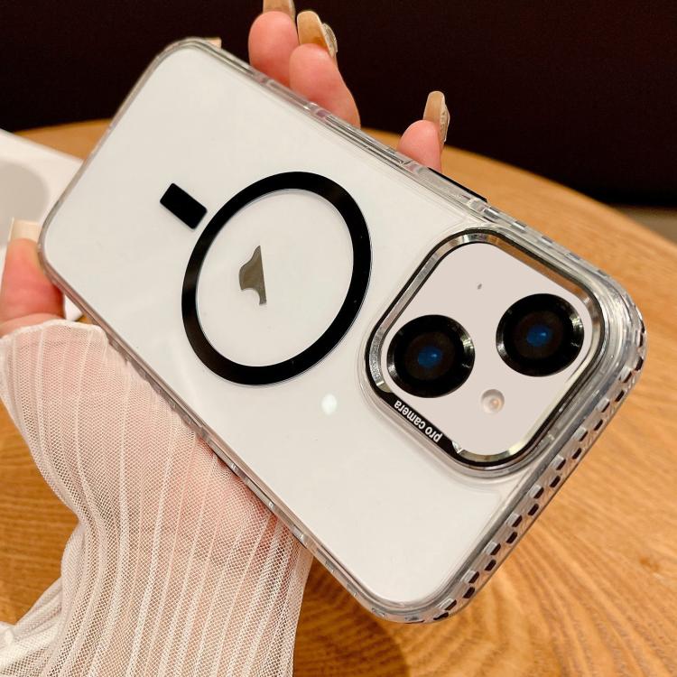 For iPhone 15 Plus Transparent MagSafe Phone Case with Lens Film