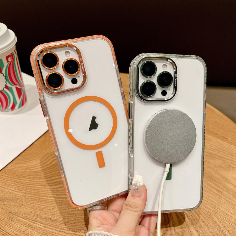 For iPhone 13 Transparent MagSafe Phone Case with Lens Film