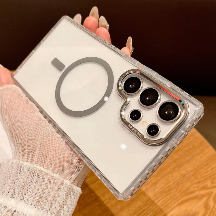 For Samsung Galaxy S23 Ultra 5G Transparent MagSafe Phone Case with Lens Film