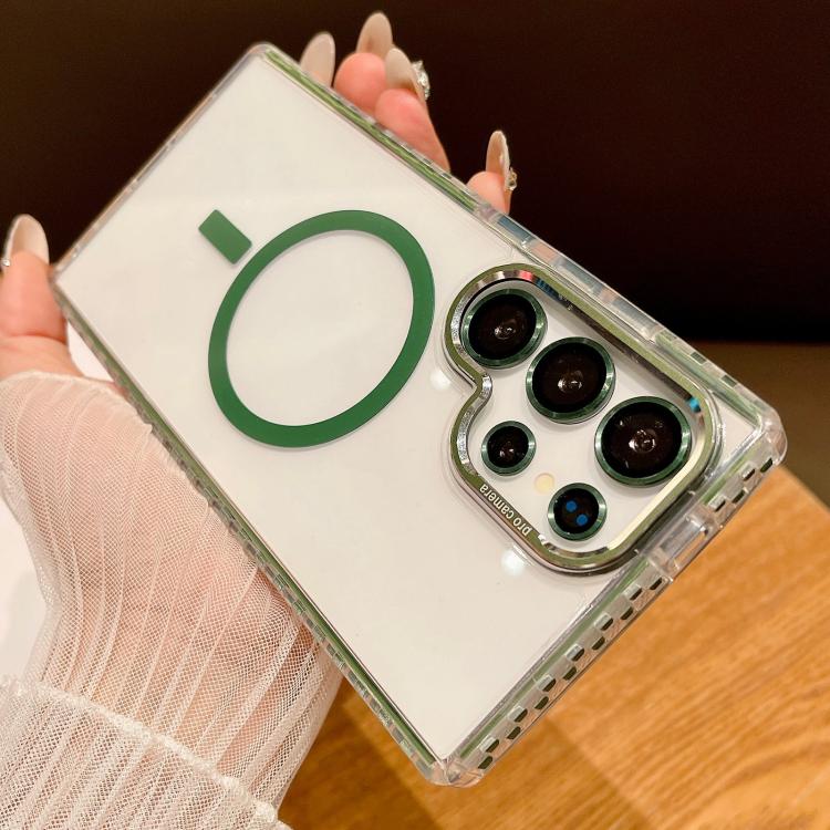 For Samsung Galaxy S23 Ultra 5G Transparent MagSafe Phone Case with Lens Film