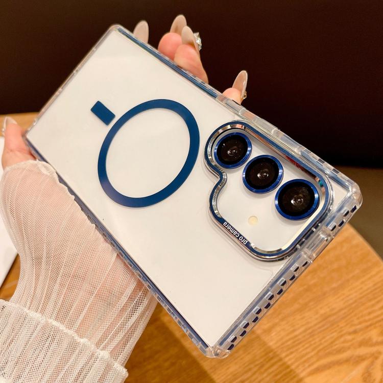 For Samsung Galaxy S24 5G Transparent MagSafe Phone Case with Lens Film