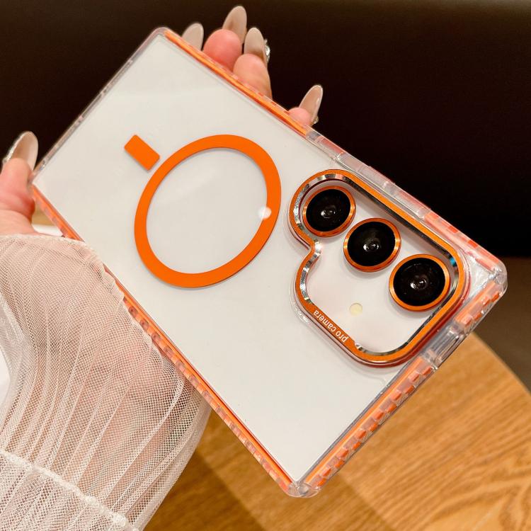 For Samsung Galaxy S25 5G Transparent MagSafe Phone Case with Lens Film
