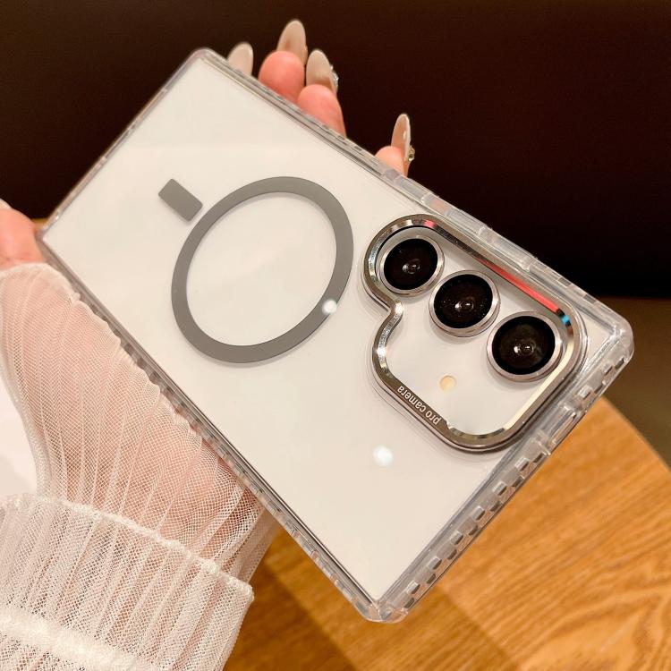For Samsung Galaxy S25 5G Transparent MagSafe Phone Case with Lens Film
