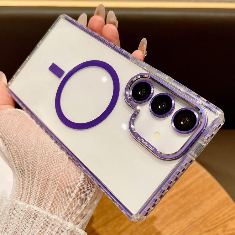 For Samsung Galaxy S25 5G Transparent MagSafe Phone Case with Lens Film