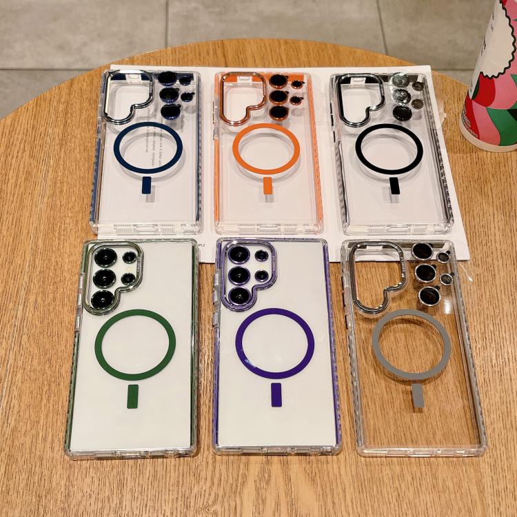For Samsung Galaxy S25 Ultra 5G Transparent MagSafe Phone Case with Lens Film