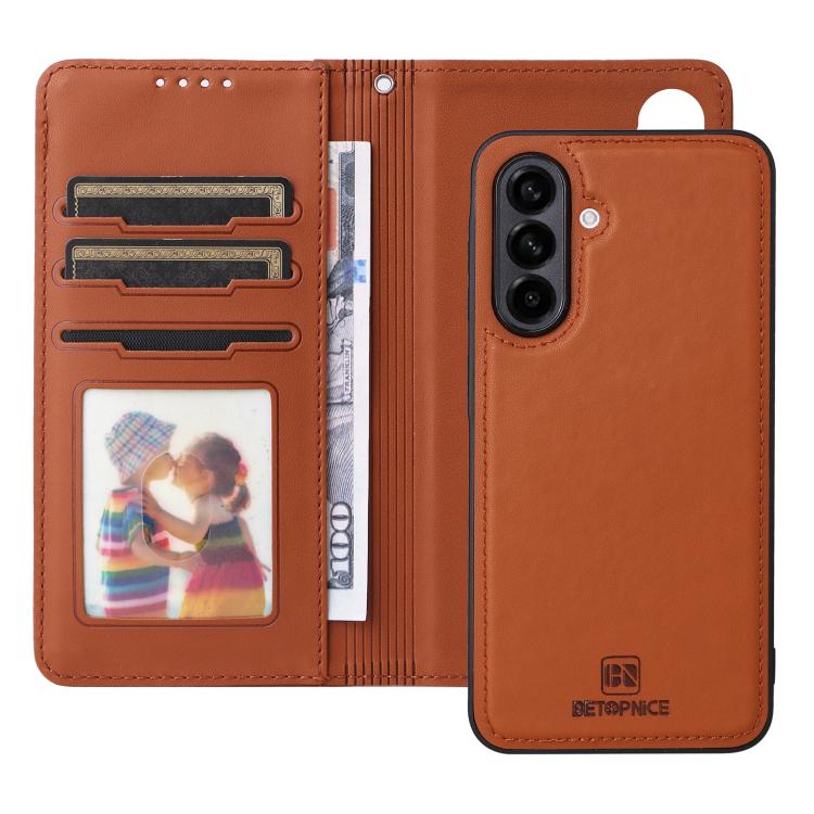 For Galaxy A56 5G BETOPNICE BN-005 2 in 1 Detachable Imitate Genuine Leather Phone Case