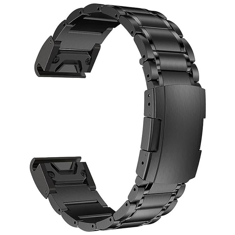 For Garmin 22mm Five-beads Titanium Alloy Push Buckle Metal Quick Release Watch Band