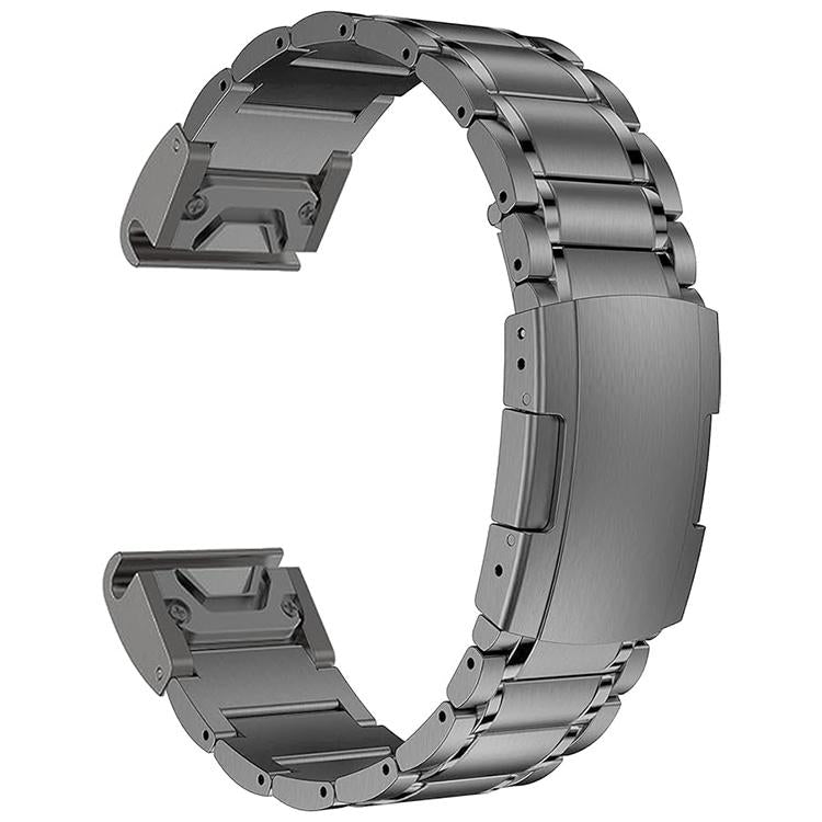 For Garmin 22mm Five-beads Titanium Alloy Push Buckle Metal Quick Release Watch Band