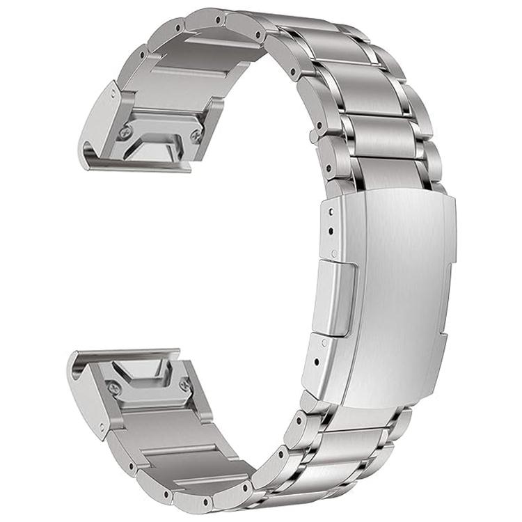 For Garmin 22mm Five-beads Titanium Alloy Push Buckle Metal Quick Release Watch Band