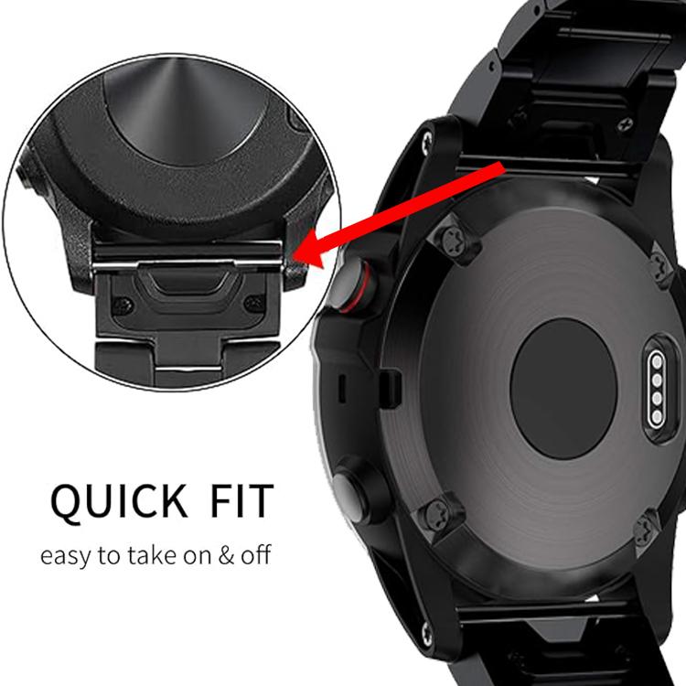 For Garmin 22mm Five-beads Titanium Alloy Push Buckle Metal Quick Release Watch Band
