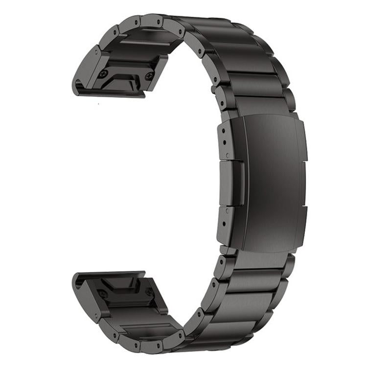 For Garmin 26mm Three-beads Titanium Alloy Push Buckle Metal Quick Release Watch Band