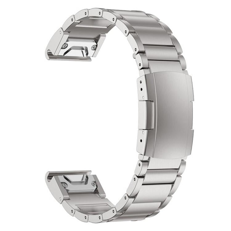 For Garmin 26mm Three-beads Titanium Alloy Push Buckle Metal Quick Release Watch Band