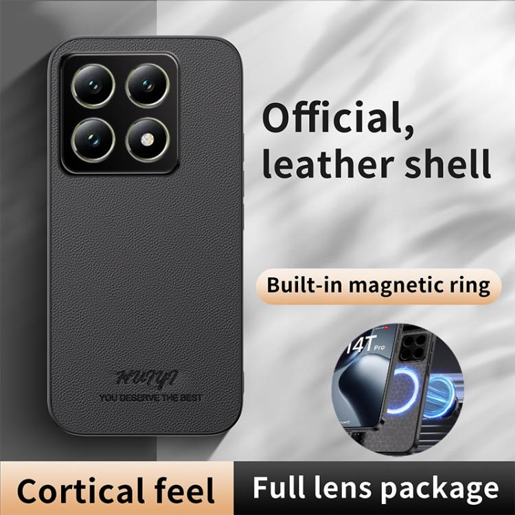 For Xiaomi 14T Pro HUIYI Leather Magnetic Phone Case