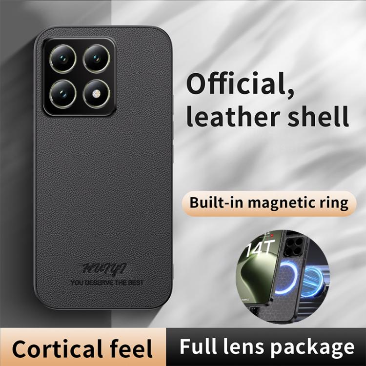 For Xiaomi 14T HUIYI Leather Magnetic Phone Case