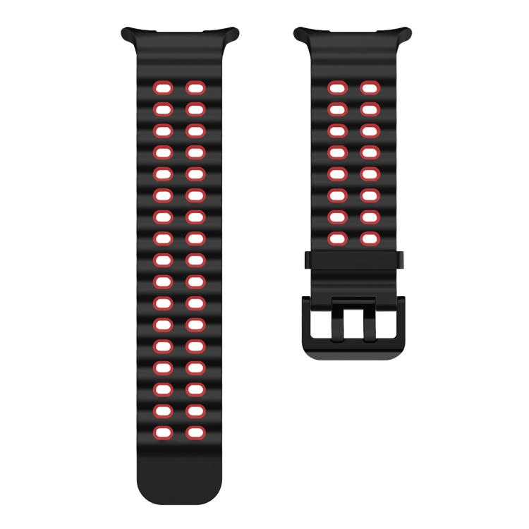 For Samsung Galaxy Watch Ultra 47mm / Ultra 2025 Ocean Two Color Dual-Row Hole Silicone Watch Band