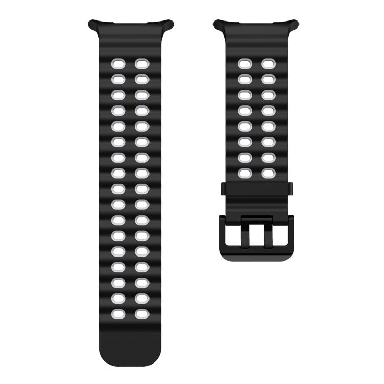 For Samsung Galaxy Watch Ultra 47mm / Ultra 2025 Ocean Two Color Dual-Row Hole Silicone Watch Band
