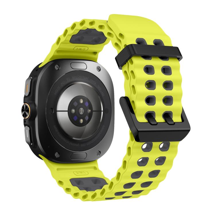 For Samsung Galaxy Watch Ultra 47mm / Ultra 2025 Ocean Two Color Dual-Row Hole Silicone Watch Band
