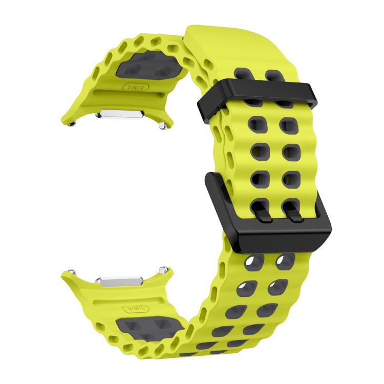 For Samsung Galaxy Watch Ultra 47mm / Ultra 2025 Ocean Two Color Dual-Row Hole Silicone Watch Band