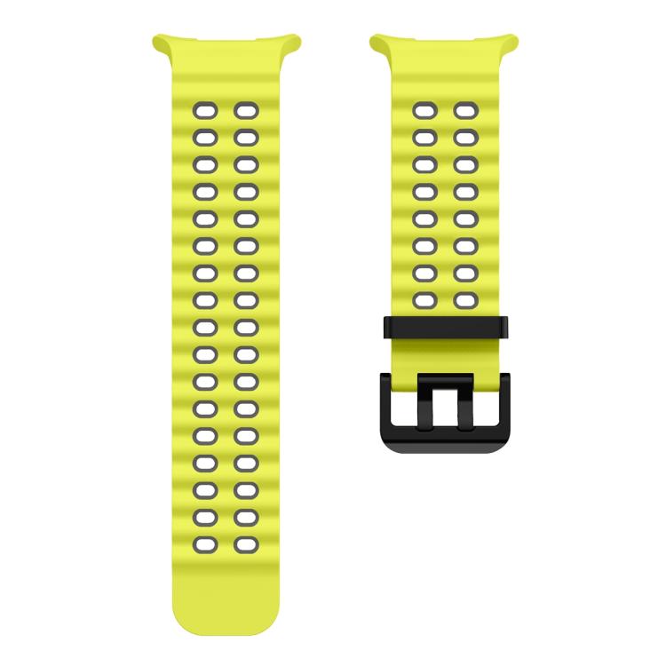 For Samsung Galaxy Watch Ultra 47mm / Ultra 2025 Ocean Two Color Dual-Row Hole Silicone Watch Band