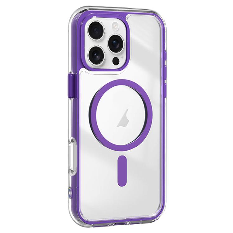For iPhone 16 Pro Acrylic Hybrid TPU Airbag Shockproof MagSafe Phone Case
