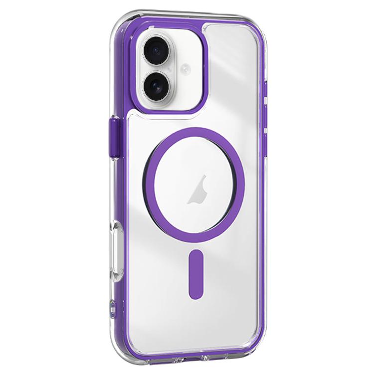 For iPhone 16 Plus Acrylic Hybrid TPU Airbag Shockproof MagSafe Phone Case