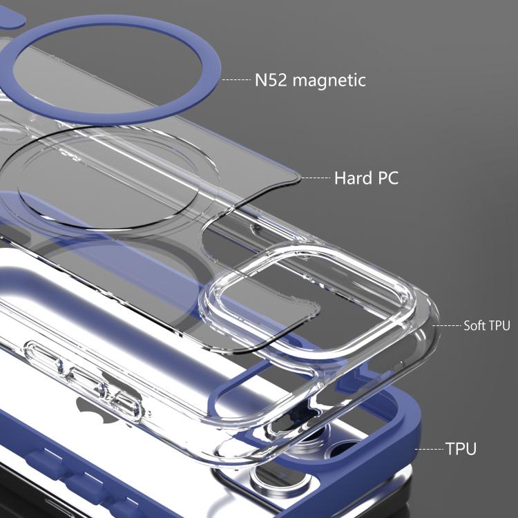 For iPhone 16 Plus Acrylic Hybrid TPU Airbag Shockproof MagSafe Phone Case