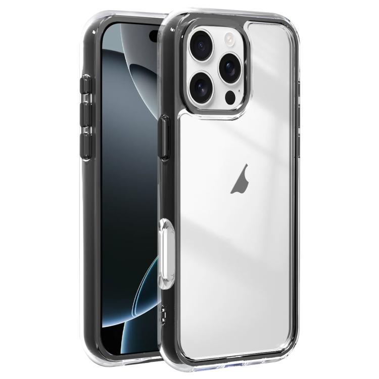 For iPhone 16 Pro Acrylic Hybrid TPU 3-in-1 Airbag Shockproof Phone Case