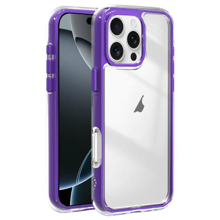For iPhone 16 Pro Acrylic Hybrid TPU 3-in-1 Airbag Shockproof Phone Case