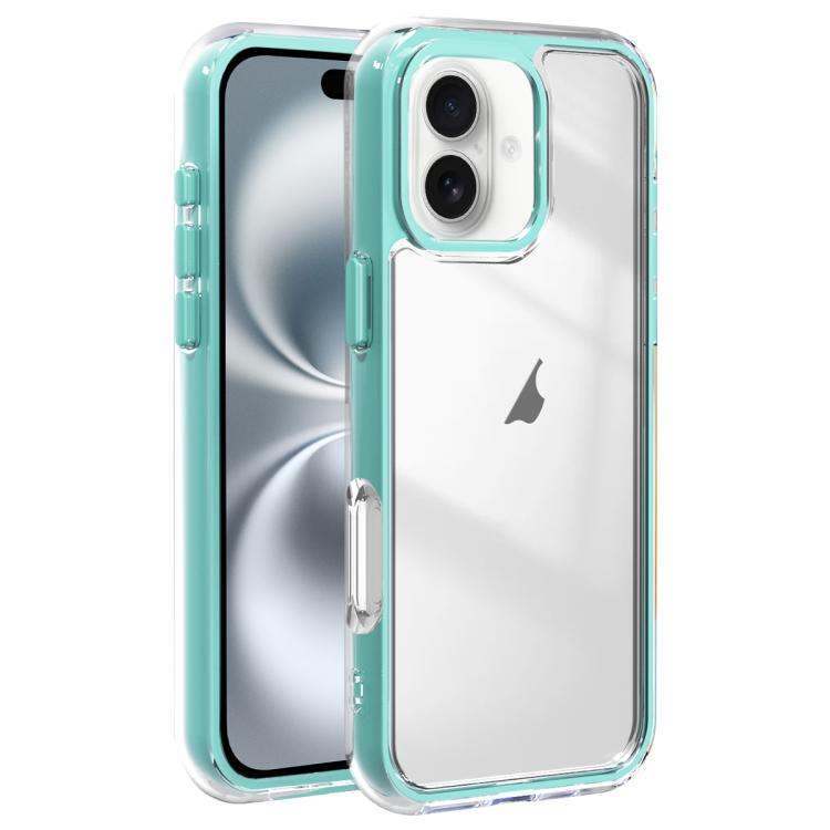 For iPhone 16 Plus Acrylic Hybrid TPU 3-in-1 Airbag Shockproof Phone Case
