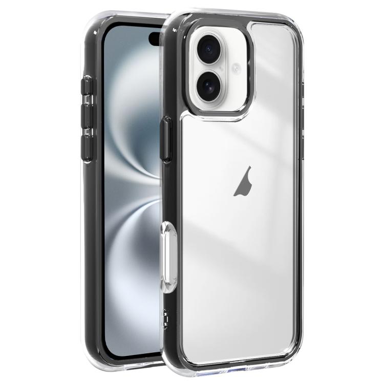 For iPhone 16 Plus Acrylic Hybrid TPU 3-in-1 Airbag Shockproof Phone Case
