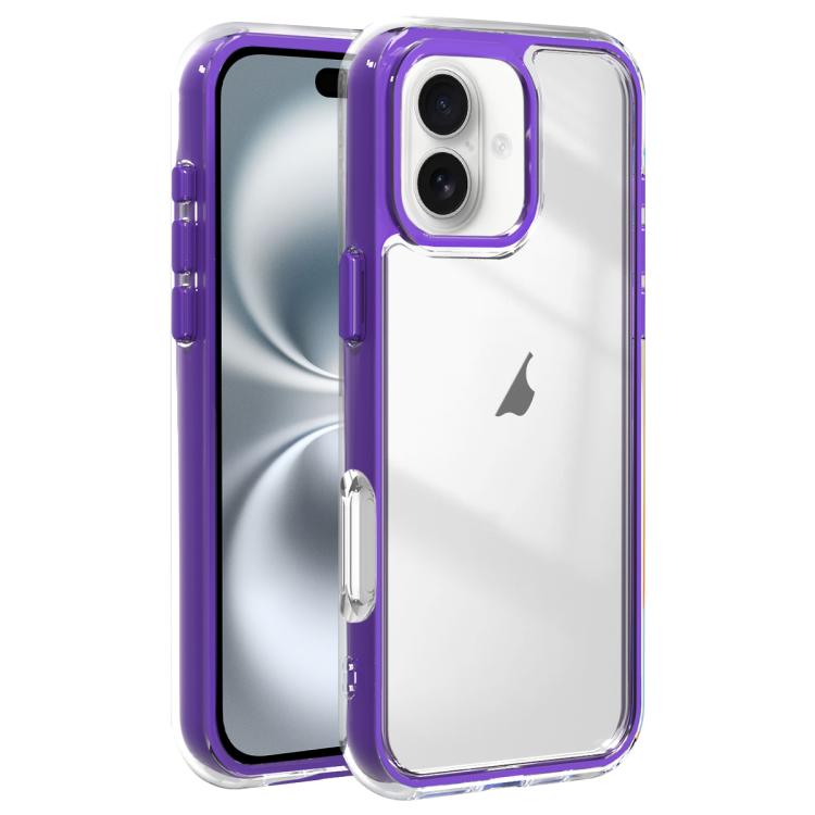 For iPhone 16 Plus Acrylic Hybrid TPU 3-in-1 Airbag Shockproof Phone Case