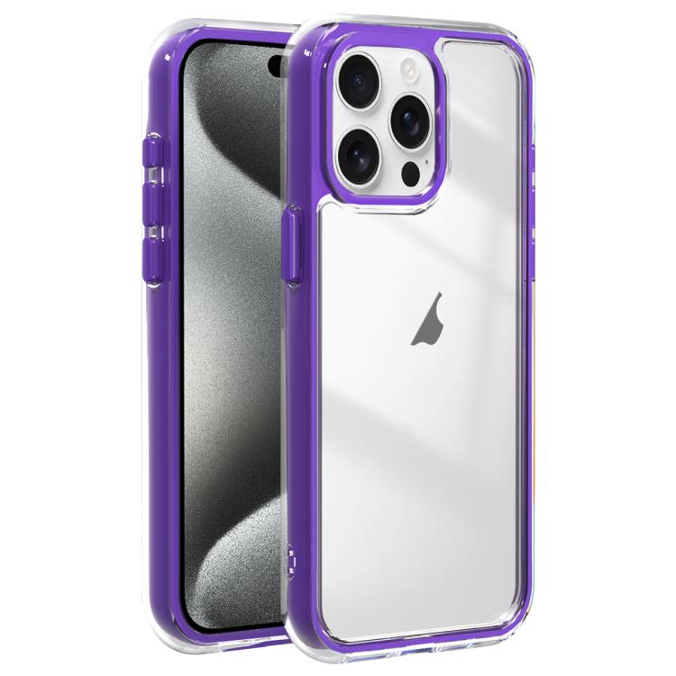 For iPhone 15 Pro Acrylic Hybrid TPU 3-in-1 Airbag Shockproof Phone Case