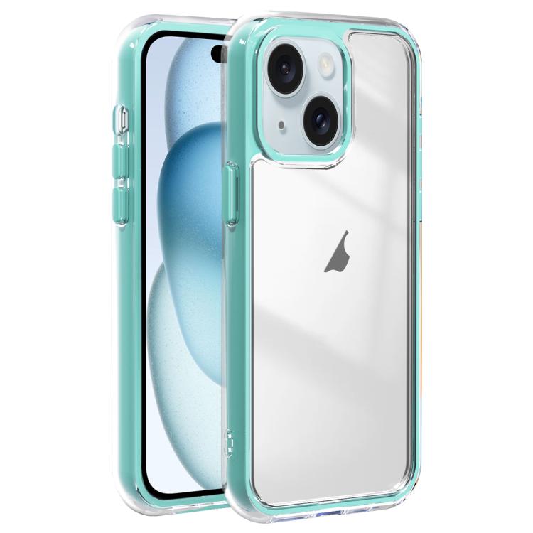 For iPhone 15 Acrylic Hybrid TPU 3-in-1 Airbag Shockproof Phone Case