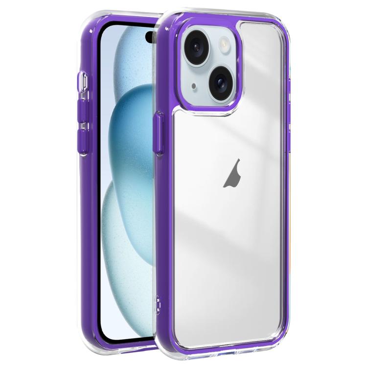 For iPhone 15 Acrylic Hybrid TPU 3-in-1 Airbag Shockproof Phone Case