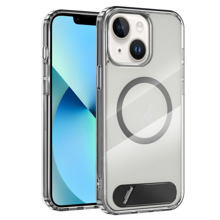 For iPhone 13 Clear PC Hybrid TPU MagSafe Phone Case with Holder