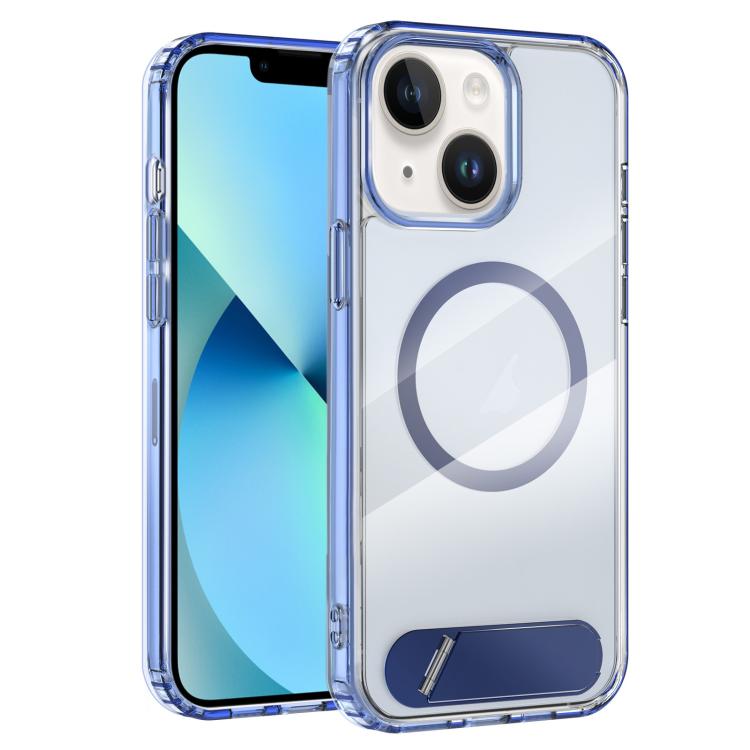 For iPhone 13 Clear PC Hybrid TPU MagSafe Phone Case with Holder