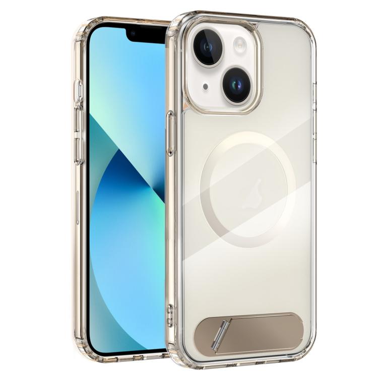 For iPhone 13 Clear PC Hybrid TPU MagSafe Phone Case with Holder