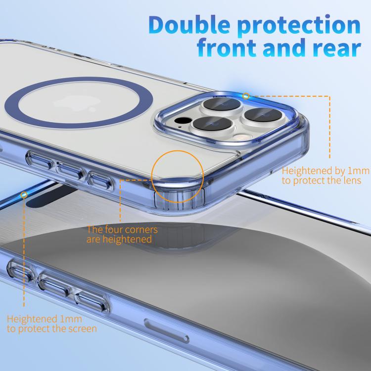 For iPhone 16 Pro Max Clear PC Hybrid TPU MagSafe Phone Case with Holder