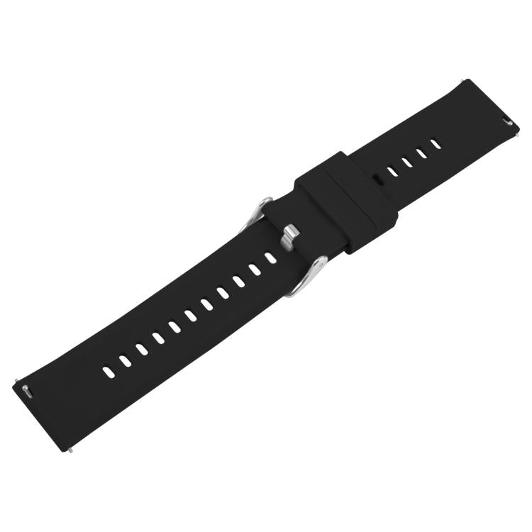 19mm Solid Color Steel Buckle Silicone Watch Band