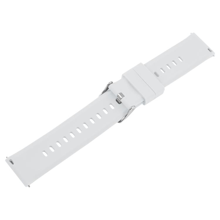 19mm Solid Color Steel Buckle Silicone Watch Band