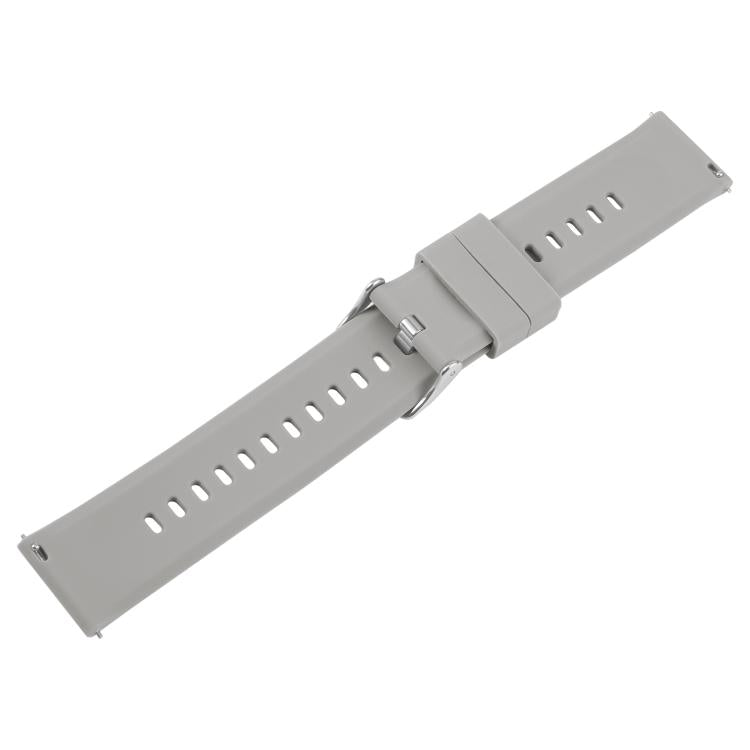 19mm Solid Color Steel Buckle Silicone Watch Band