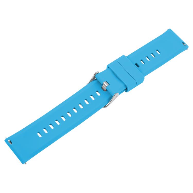19mm Solid Color Steel Buckle Silicone Watch Band