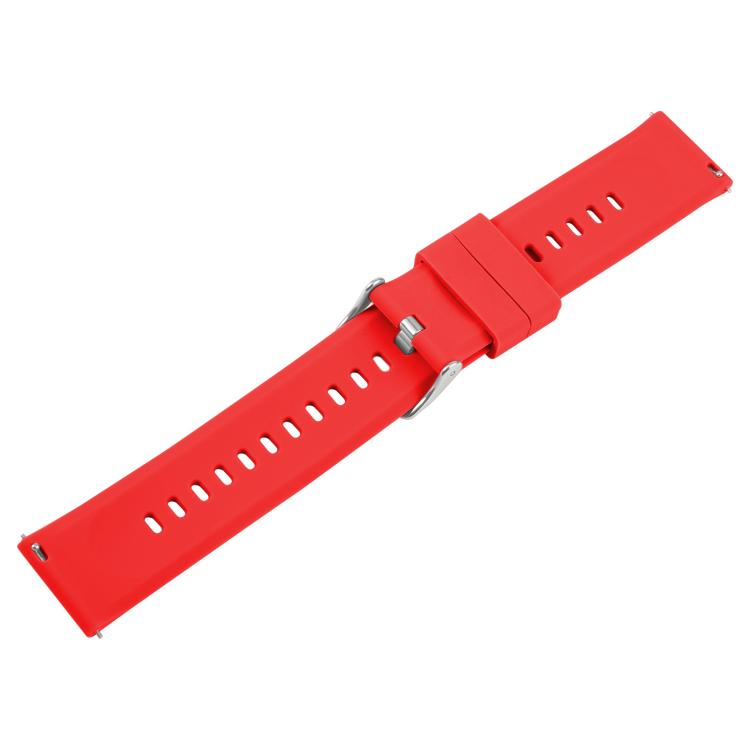 19mm Solid Color Steel Buckle Silicone Watch Band