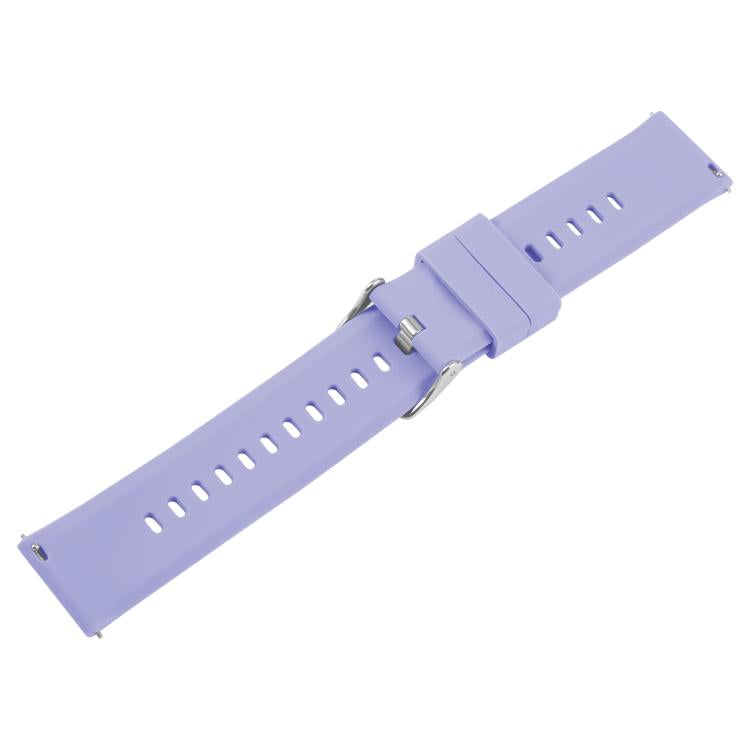 19mm Solid Color Steel Buckle Silicone Watch Band