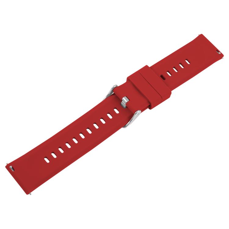 19mm Solid Color Steel Buckle Silicone Watch Band