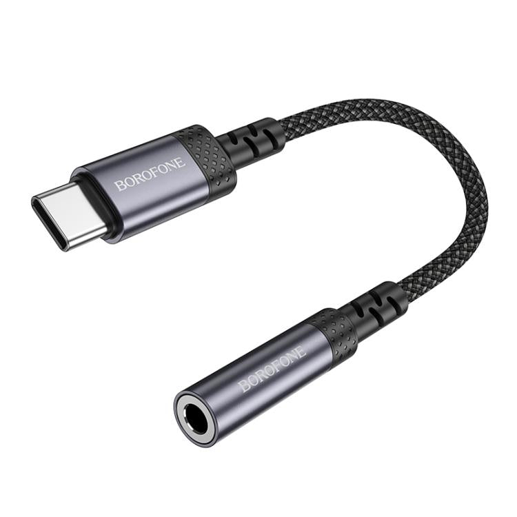 Borofone BV24 15cm Graceful Type-C to 3.5mm Digital Audio Converter Cable - Metal Grey